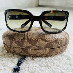 Coach tortoise sunglasses with rhinestone details